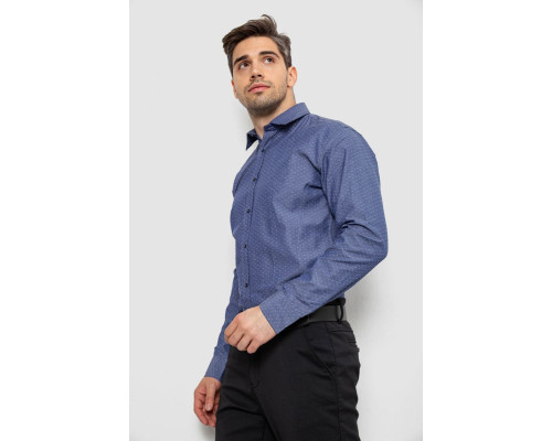 Сорочка чоловіча з довгим рукавом, колір джинс, 214R838