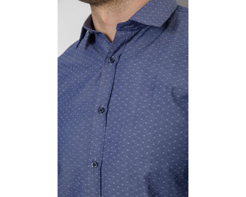 Сорочка чоловіча з довгим рукавом, колір джинс, 214R838