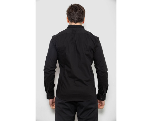 Сорочка чоловіча однотонна, колір чорний, 186R2066