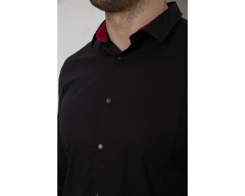 Сорочка чоловіча однотонна, колір чорний, 186R2066
