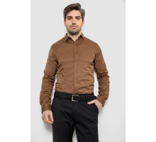 Сорочка чоловіча однотонна, колір коричневий, 186R6917