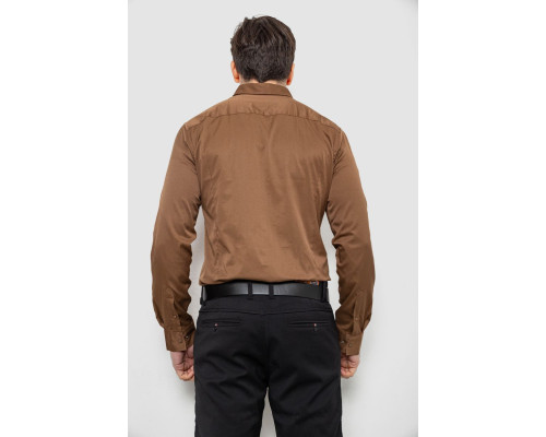 Сорочка чоловіча однотонна, колір коричневий, 186R6917