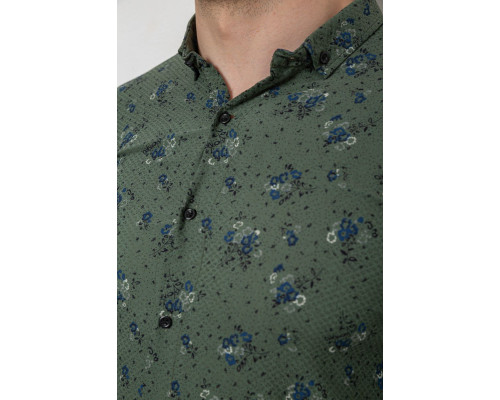 Сорочка чоловіча з принтом, колір хакі, 214R1043