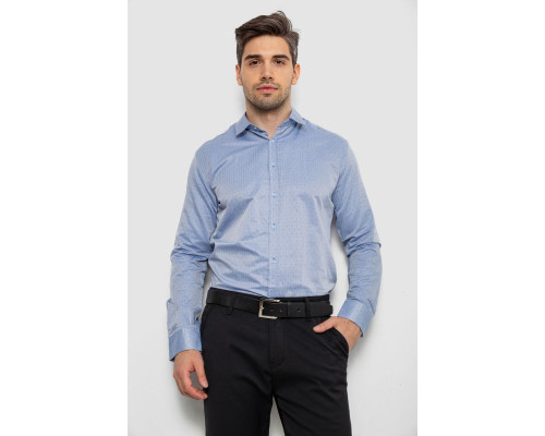 Сорочка чоловіча з довгим рукавом, колір джинс, 214R836