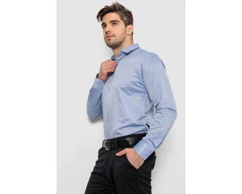 Сорочка чоловіча з довгим рукавом, колір джинс, 214R836