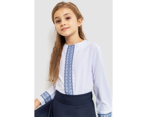 Блузка ошатна для дівчаток, колір біло-синій, 172R204-1