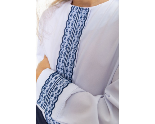 Блузка ошатна для дівчаток, колір біло-синій, 172R204-1