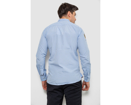 Сорочка чоловіча в клітинку, колір блакитний, 214R9030
