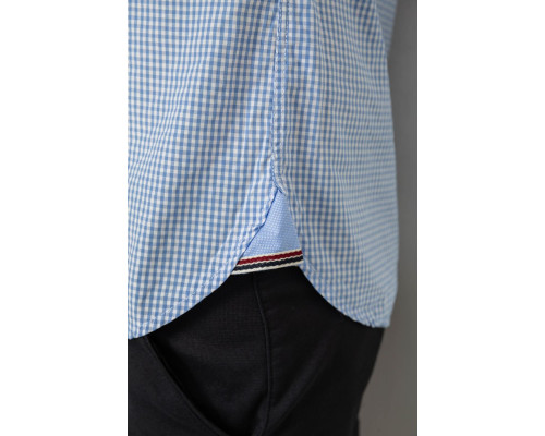 Сорочка чоловіча в клітинку, колір блакитний, 214R9030