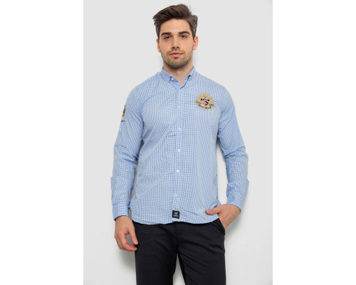 Сорочка чоловіча в клітинку, колір блакитний, 214R9030