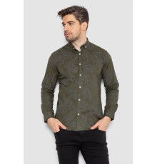 Сорочка чоловіча з принтом, колір хакі, 247R115