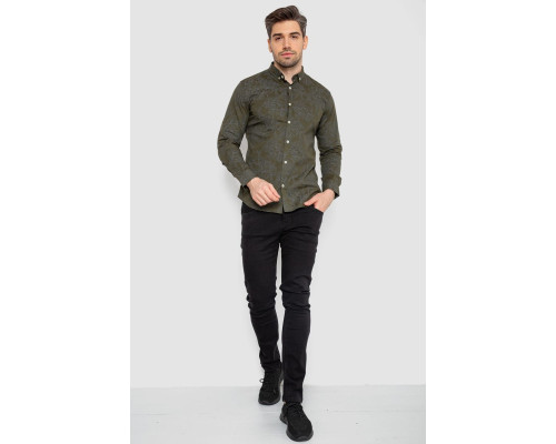 Сорочка чоловіча з принтом, колір хакі, 247R115