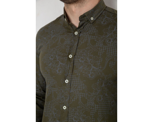 Сорочка чоловіча з принтом, колір хакі, 247R115
