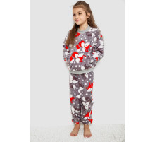 Піжама дитяча плюшева унісекс, колір сіро-помаранчевий, 102R1538