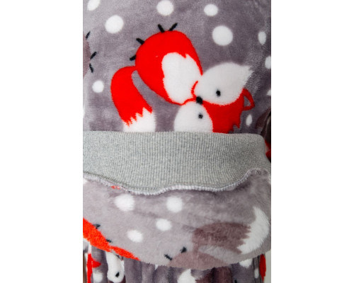 Піжама дитяча плюшева унісекс, колір сіро-помаранчевий, 102R1538