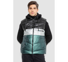 Жилетка чоловіча демісезонна, колір чорно-зелений, 244R990013