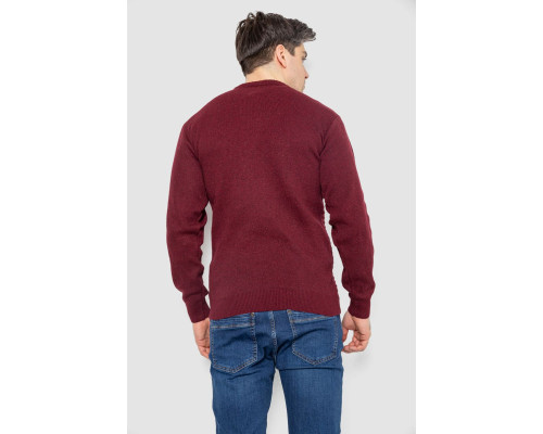 Светр чоловічий в смужку, колір бордовий, 161R1029