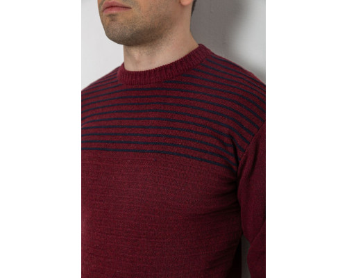 Светр чоловічий в смужку, колір бордовий, 161R1029