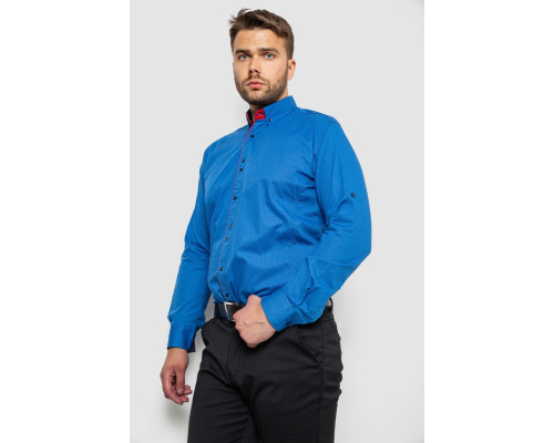 Сорочка чоловіча з принтом, колір синій, 214R3092