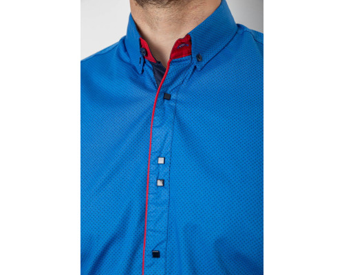 Сорочка чоловіча з принтом, колір синій, 214R3092