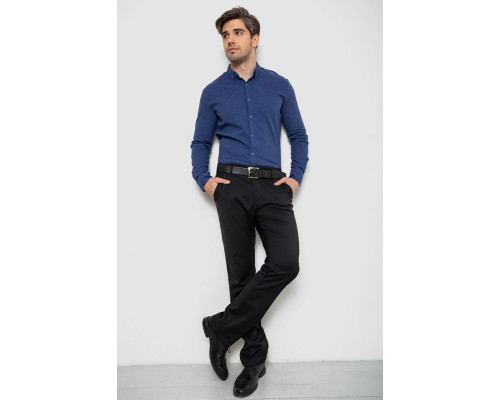 Сорочка чоловіча з принтом, колір синій, 214R7365-1