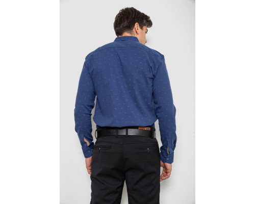 Сорочка чоловіча з принтом, колір синій, 214R7365-1