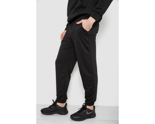 Спортивні штани чоловічі двонитка, колір чорний, 241R8003