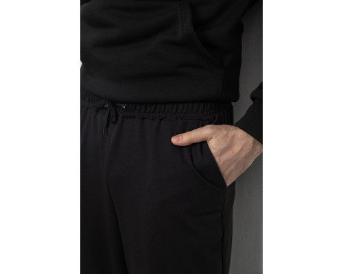 Спортивні штани чоловічі двонитка, колір чорний, 241R8003