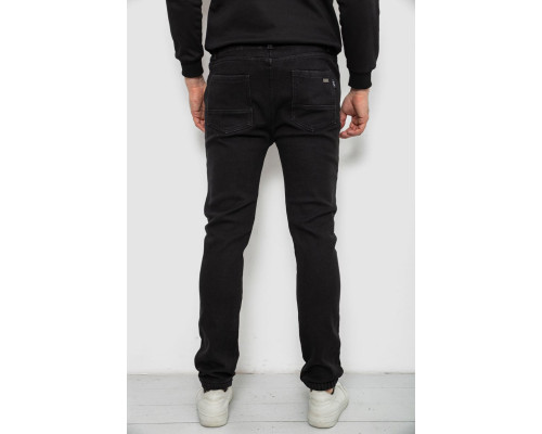 Джинси чоловічі на ризинці утеплені, колір чорний, 244R663