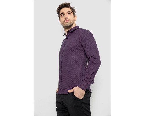 Сорочка чоловіча з принтом, колір фіолетовий, 186R6917-9