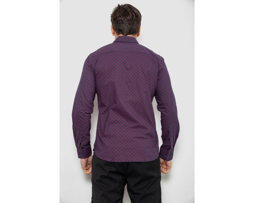 Сорочка чоловіча з принтом, колір фіолетовий, 186R6917-9