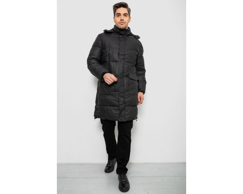 Куртка чоловіча зимова подовжена, колір чорний, 244RH76-30D