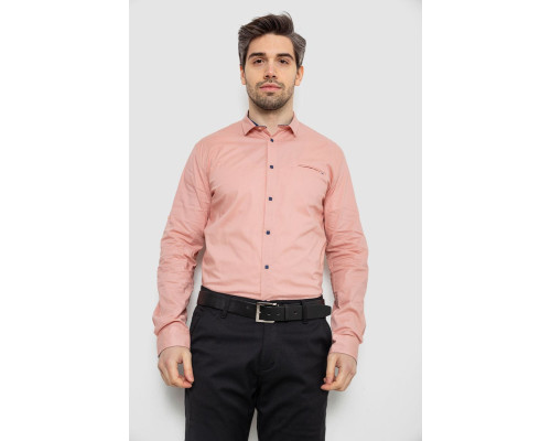 Сорочка чоловіча однотонна, колір пудровий, 186R2072