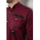 Сорочка чоловіча однотонна з принтом, колір бордовий, 186R02
