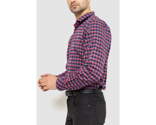 Сорочка чоловіча в клітинку байкова, колір червоно-синій, 214R115-35-195