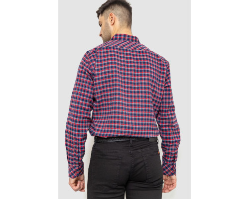 Сорочка чоловіча в клітинку байкова, колір червоно-синій, 214R115-35-195