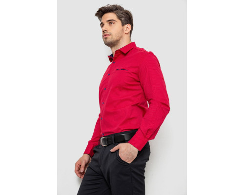 Сорочка чоловіча з принтом, колір червоний, 214R7094-1