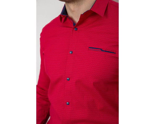 Сорочка чоловіча з принтом, колір червоний, 214R7094-1