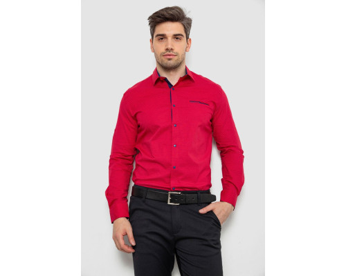 Сорочка чоловіча з принтом, колір червоний, 214R7094-1