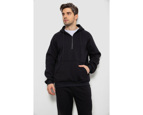 Спортивний костюм чоловічий з турецької тринитки на флісі, колір чорний, 238R166