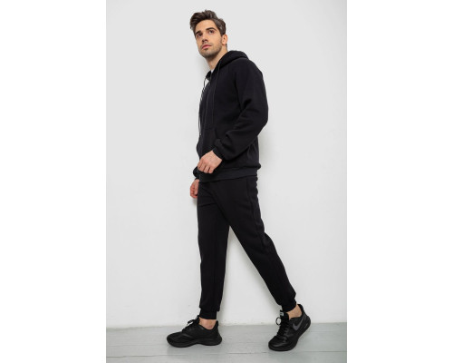 Спортивний костюм чоловічий з турецької тринитки на флісі, колір чорний, 238R166