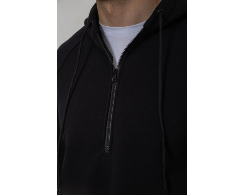 Спортивний костюм чоловічий з турецької тринитки на флісі, колір чорний, 238R166