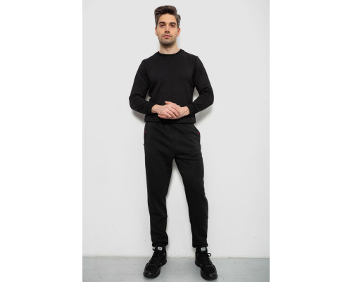Спортивні штани чоловічі на флісі, колір чорний, 244R41526