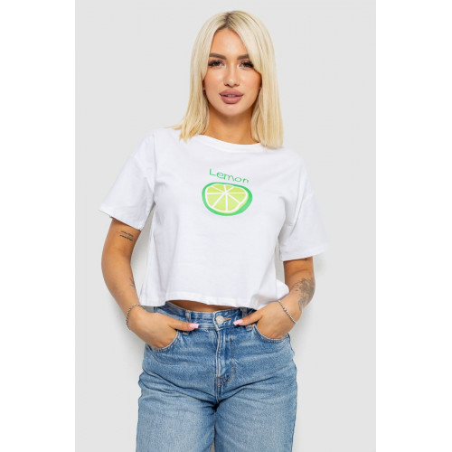 Футболка женская с принтом, цвет белый, 221R9904