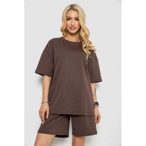 Костюм женский повседневный, цвет коричневый, 241R5004