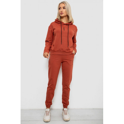 Спортивный костюм женский двухнитка, цвет терракотовый, 214R1419-001