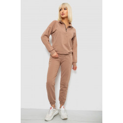 Спортивный костюм женский однотонный, цвет мокко, 244R1069AG