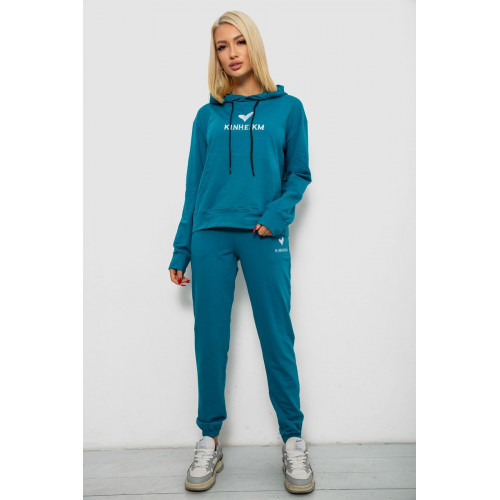 Спортивный костюм женский двухнитка, цвет бирюзовый, 214R1419-007