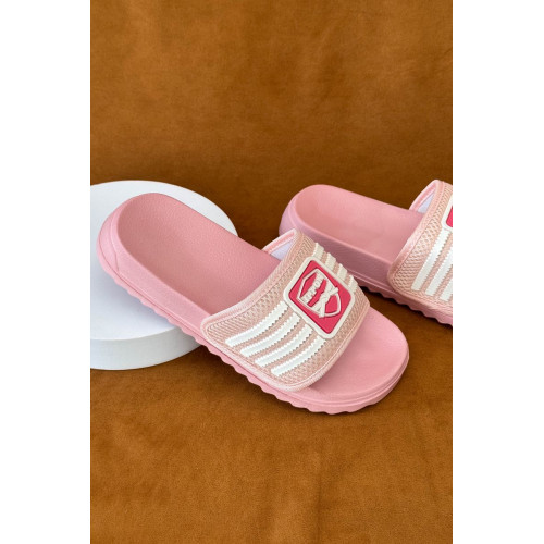 Шлепанцы женские с аппликацией, цвет розовый, 243R5030-4