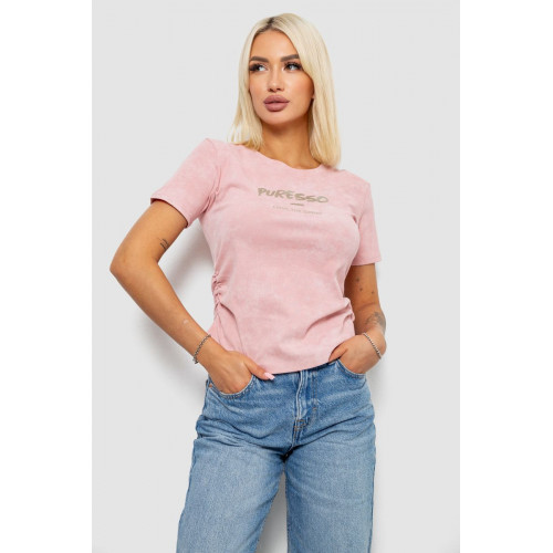 Футболка женская с принтом, цвет розовый, 221R3308